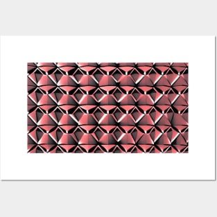 3D Geometric Polygon (Coral Pink) Posters and Art